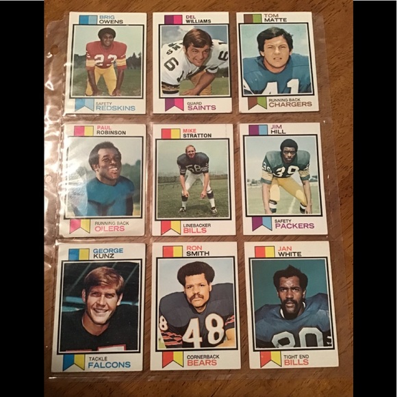 Topps Other - 1973 Topps Football Cards, Lot of 9 cards, Rare